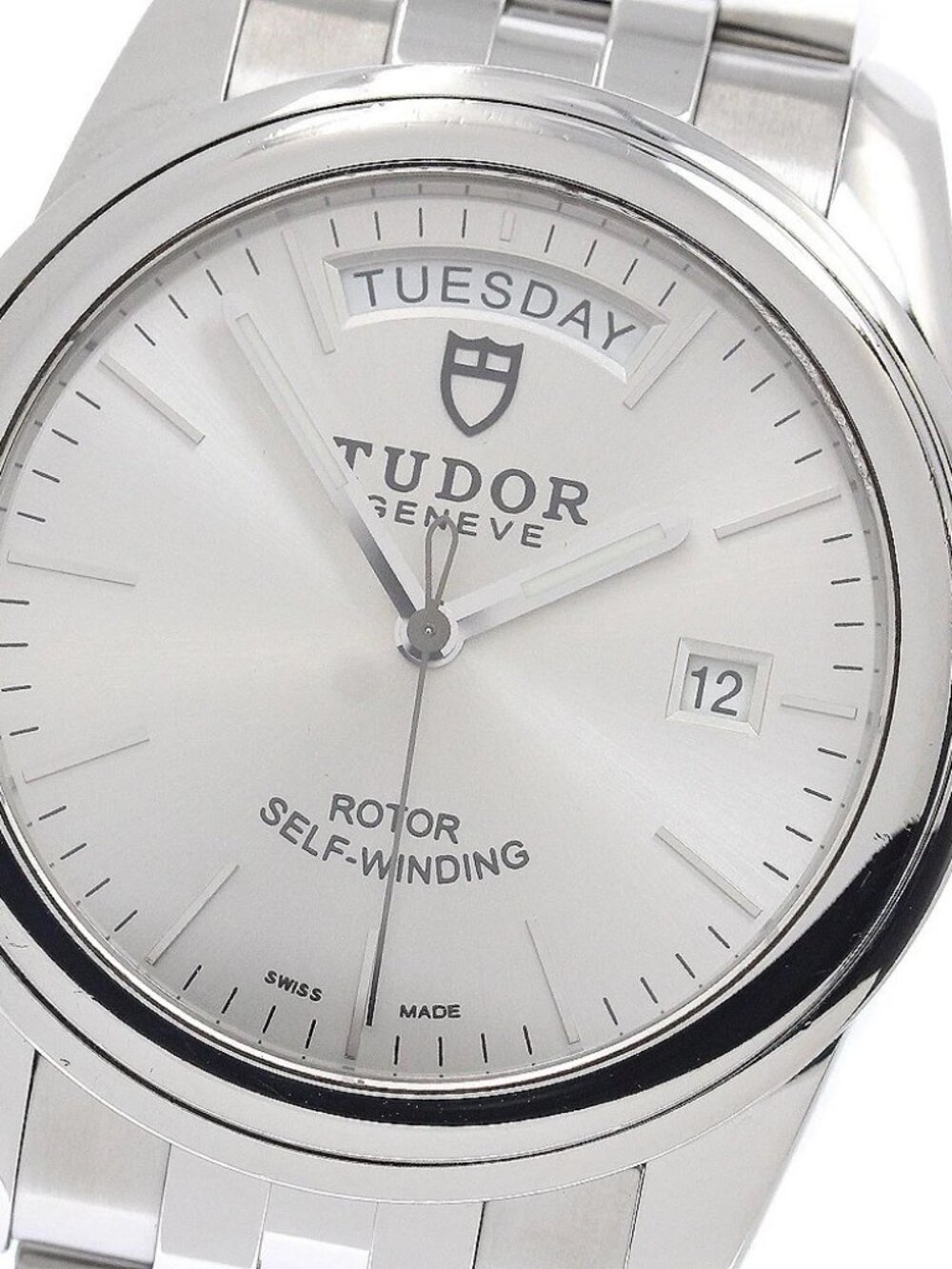 TUDOR Glamor Date Day 56000 Silver Dial Automatic Men's Watch_948028